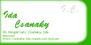 ida csanaky business card